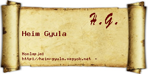 Heim Gyula névjegykártya