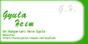 gyula heim business card